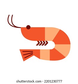 Shrimp doodle symbol. Shrimp logo design. Sea food logo.