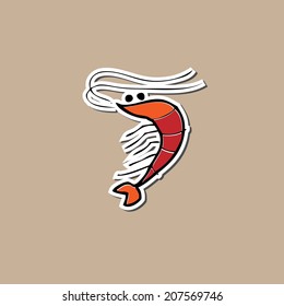 Shrimp drawing cartoon sticker pad