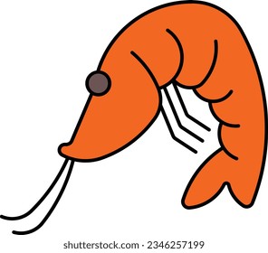 shrimp ebi prawn seafood crayfish Outline eps
