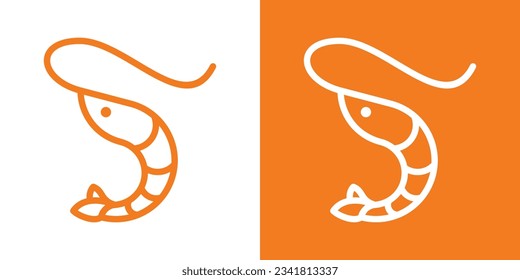 Shrimp element logo design created with line style