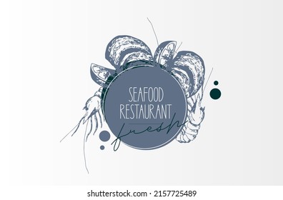 shrimp fish frame. sea ​​menu. seafood restaurant