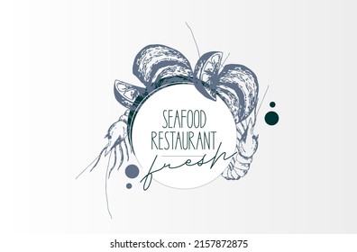 shrimp fish frame. sea ​​menu. seafood restaurant