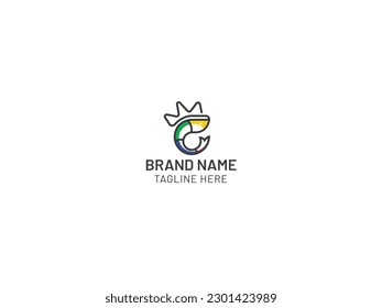 Shrimp Fish king logo design 