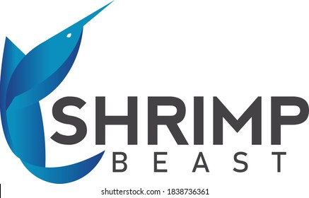 Shrimp fish very simple logo