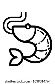 Shrimp Flat Icon Isolated On White Background