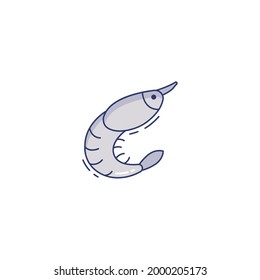 shrimp Flat Icon Isolated On White Background 