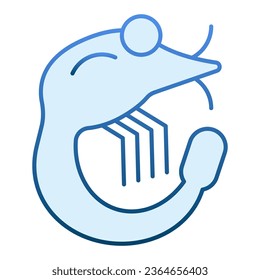 Shrimp flat icon. Seafood blue icons in trendy flat style. Animal gradient style design, designed for web and app. Eps 10