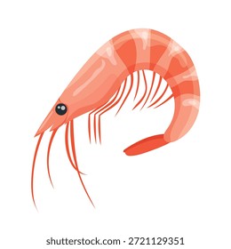 Camarones. Clipart de Vector plano, ilustración con fondo aislado.