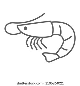 Shrimp flat vector icon