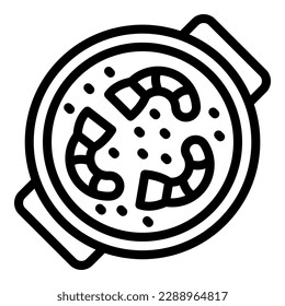 Shrimp food icon outline vector. Cod tart. Dish fish