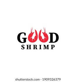 Shrimp food logo sea food design illustration