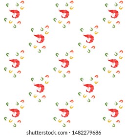 Shrimp fresh seafood. Vector backgroung. Food and restaurant design.