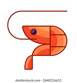 Shrimp geometric flat logo vector color icon