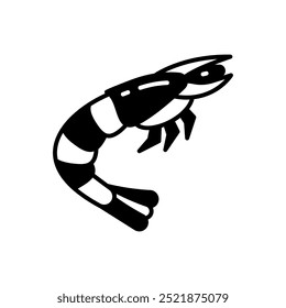 Icono de glifo de camarón, Ilustración vectorial