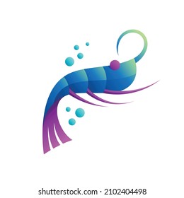 Shrimp Icon with 3d Gradient Color Style