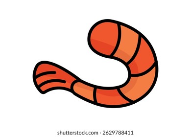 Shrimp icon. colored outline icon style. icon related to food. seafood elements vector illustration