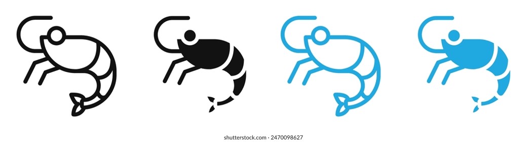 Shrimp icon depicting seafood delicacies and culinary arts, suitable for seafood restaurants, food packaging, and culinary designs