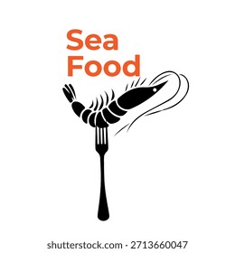 frutos do mar, menu. camarão Contorno, desenho vetor linha