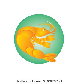 Shrimp icon design template. shrimp logo design.