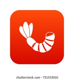 Shrimp icon digital red for any design isolated on white vector illustration