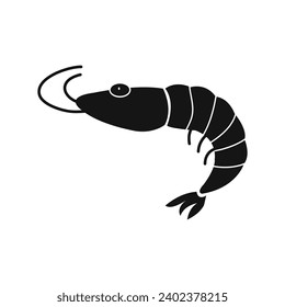 shrimp icon. Fish and sea vector sign flat illustration on white backgrounnd..eps