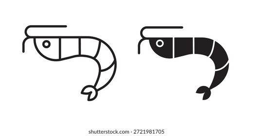 Icono de camarón icono plano simple. Versión Liner - Vector de stock.