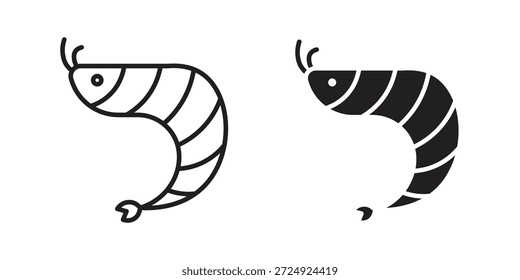 Shrimp Icon Flach und Strichsammlung für ui ux Arbeit.