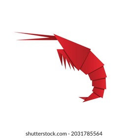 Shrimp icon in flat style, fresh sea food. Isolated on white background. Vector illustration.