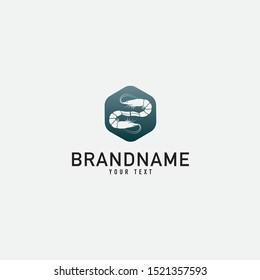 Shrimp icon in flat style isolated. Seafood Restaurant with Shrimp Logo Vector Concept Isolated Vector. EPS 10.