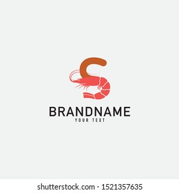 Shrimp icon in flat style isolated. Seafood Restaurant with Shrimp Logo Vector Concept Isolated Vector. EPS 10.