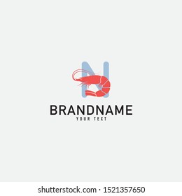 Shrimp icon in flat style isolated. Seafood Restaurant with Shrimp Logo Vector Concept Isolated Vector. EPS 10.