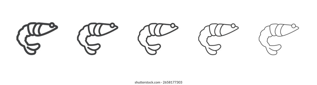 Garnelen-Symbol flaches, dünnes Illustrationssymbol