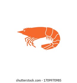 Shrimp icon flat vector illustration
