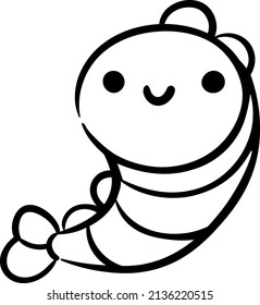 shrimp icon. Hand drawn vector illustration