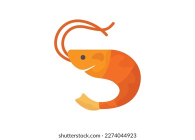 Shrimp icon illustration. icon related to Seafood. Flat icon style. Simple vector design editable