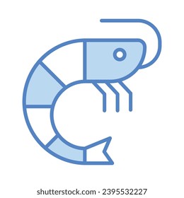 Icono de gambas aísla la ilustración del material del vector de fondo blanco.