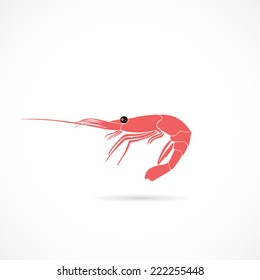 Shrimp icon isolated on white background