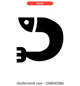 shrimp icon isolated sign symbol vector illustration - high quality black style vector icons
