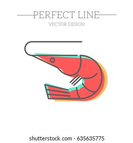 Shrimp icon line 