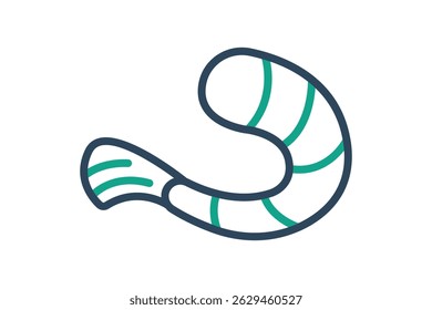 Shrimp icon. line icon style. icon related to food. seafood elements vector illustration
