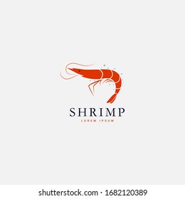 Shrimp icon logo design vector illustration template.
