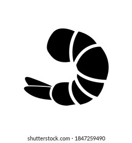 Icono de camarón, logotipo aislado en fondo blanco