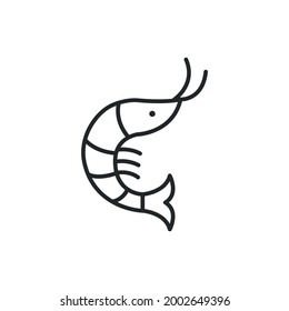 Shrimp icon, logo. Shrimp icon isolated on white background. Vector illustration