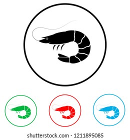 Shrimp icon, logo on white background