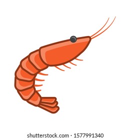 Shrimp Icon. Multicolored, volumetric design. Simple isolated vector on a white background.