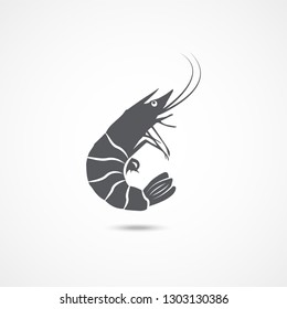 Shrimp icon on white background