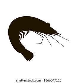 Shrimp icon on white background. Vector illustration in trendy flat style. EPS 10.