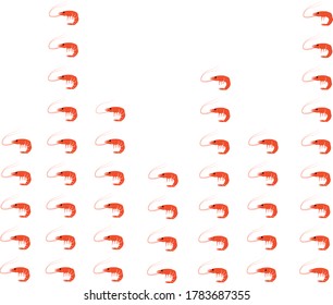 shrimp icon on white background. set of shrimp. 