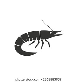 Shrimp Icon on White Background - Simple Vector Illustration