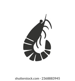 Shrimp Icon on White Background - Simple Vector Illustration